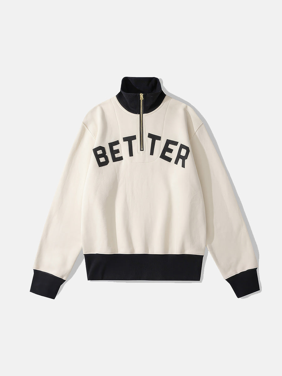 Zip lapel online sweatshirt