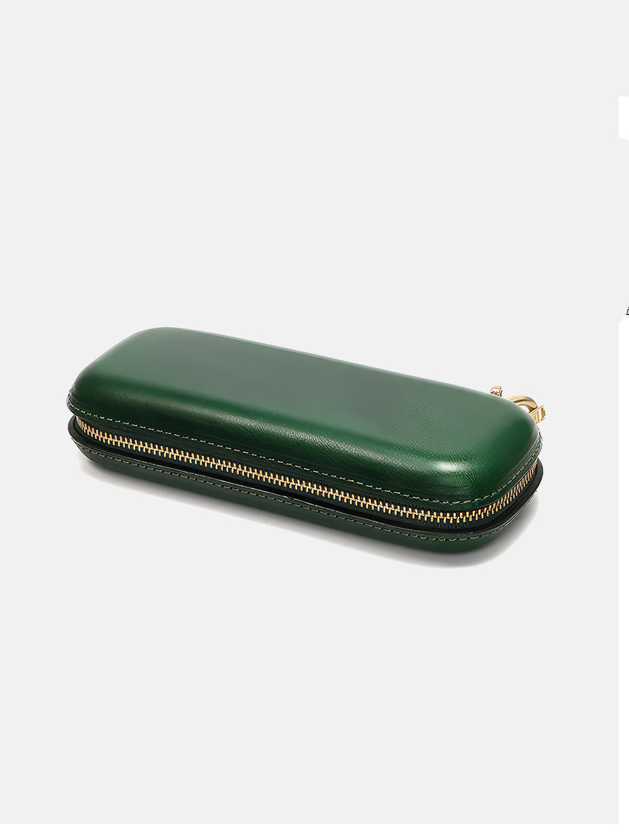 Retro Handmade Leather Glasses Case Pen Box | Full Cover