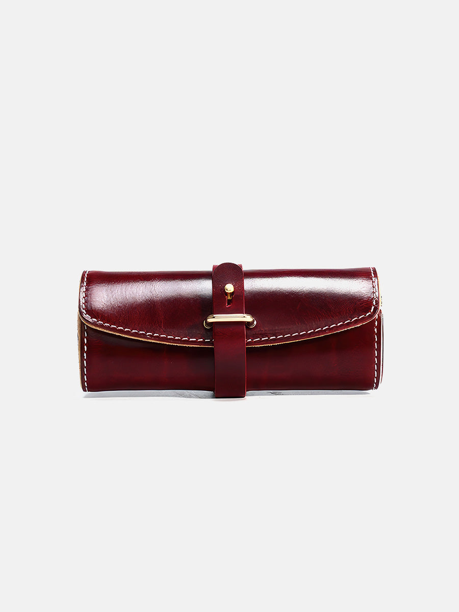 Retro Handmade Leather Glasses Case | Full Cover