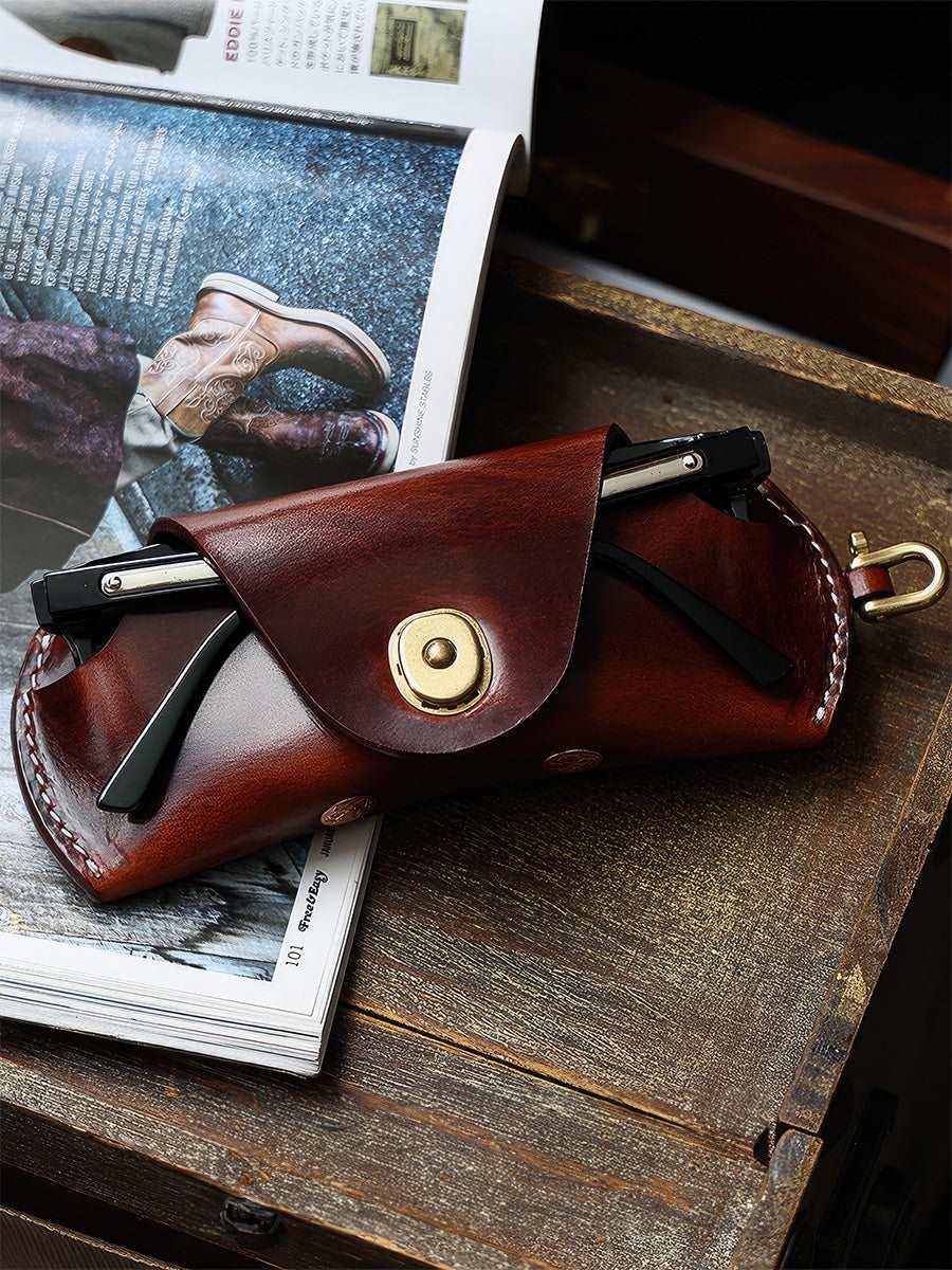 Real Leather Glasses Case - Handmade in Europe - Sunglasses Pouch for Men & Snakehive Premium Leather Glasses Case – Handmade in Europe  main image 4