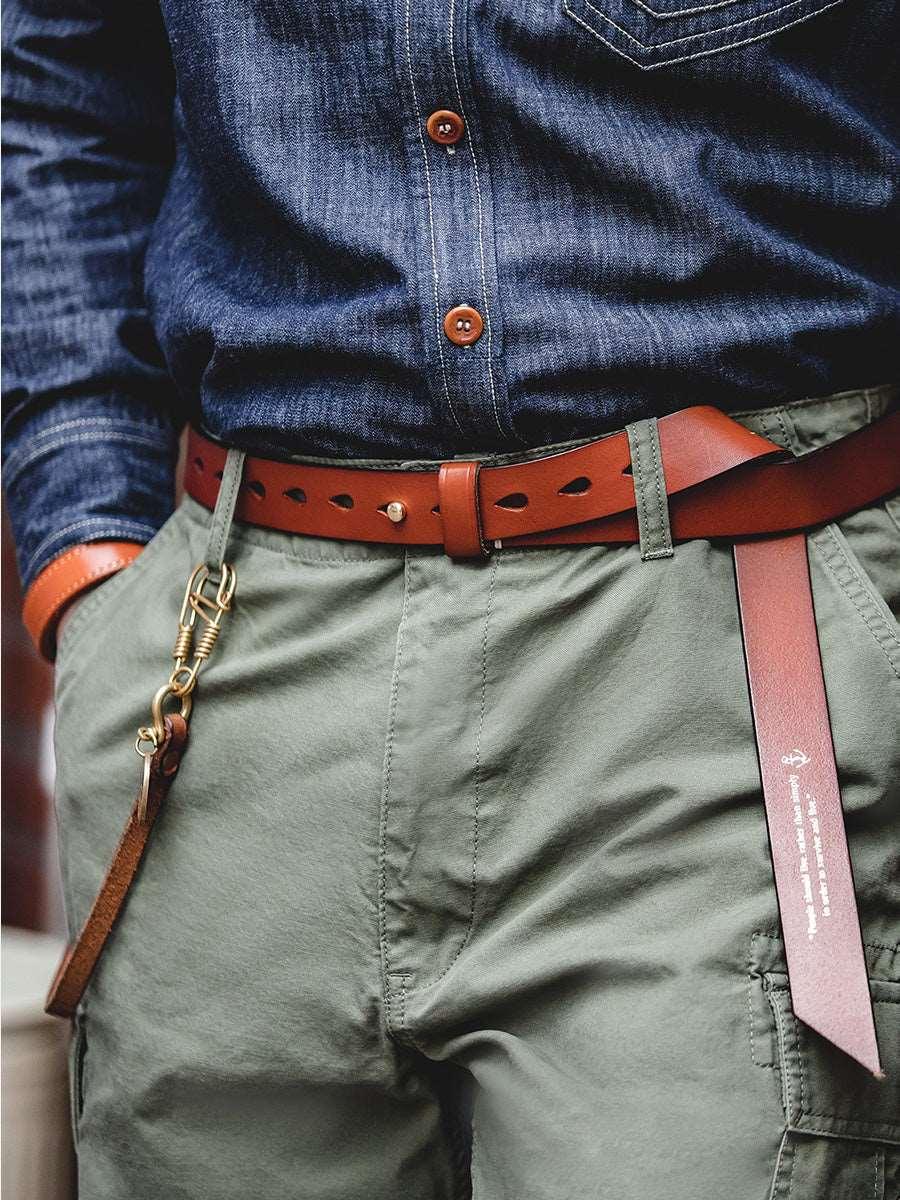 小物 ancellm 26ss BUTTON STUD LEATHER BELT BUTTON STUD LEATHER BELT(BROWN) – ANCELLM