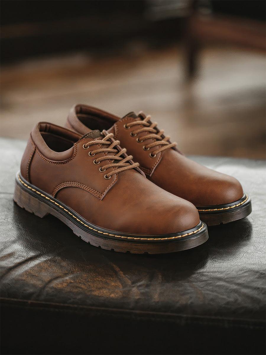 brown hipster dress shoes The HolloShoe Classic Brown Platform Derby Shoes redefine modern  business-casual footwear with a bold fusion of timeless tailoring and  contemporary design. Crafted from premium polished brown leather, these  hybrid dress shoes combine